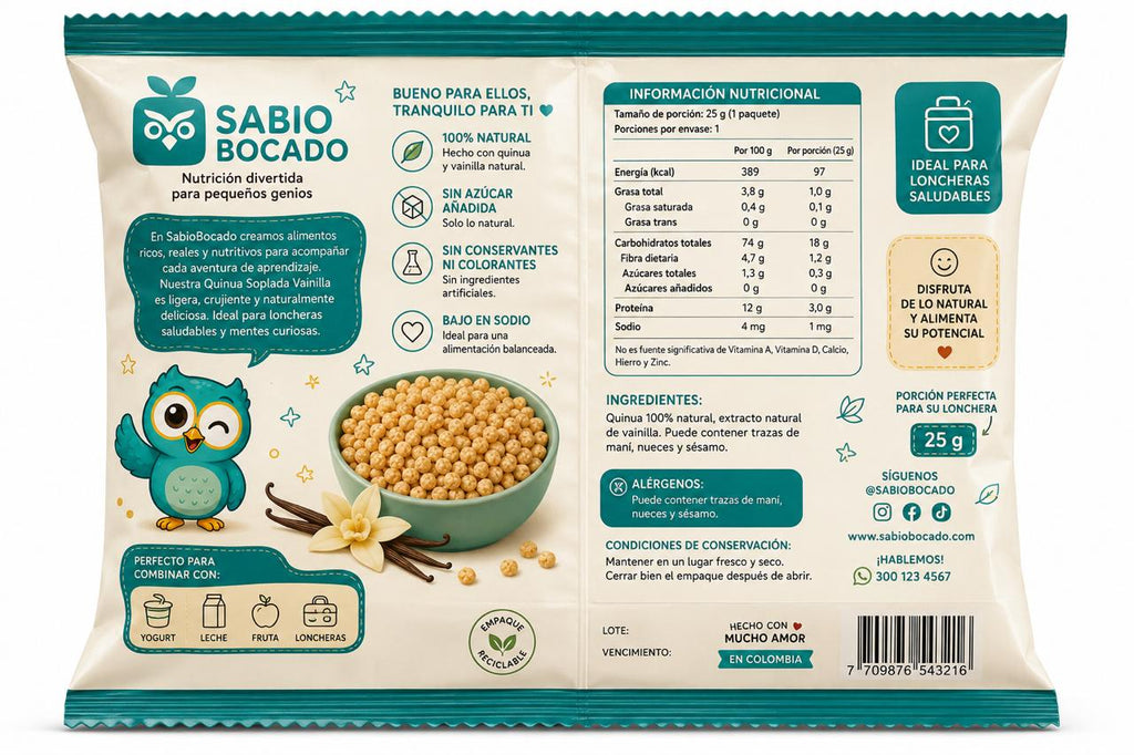 Cereal de Quinua Soplada Vainilla – SabioBocado